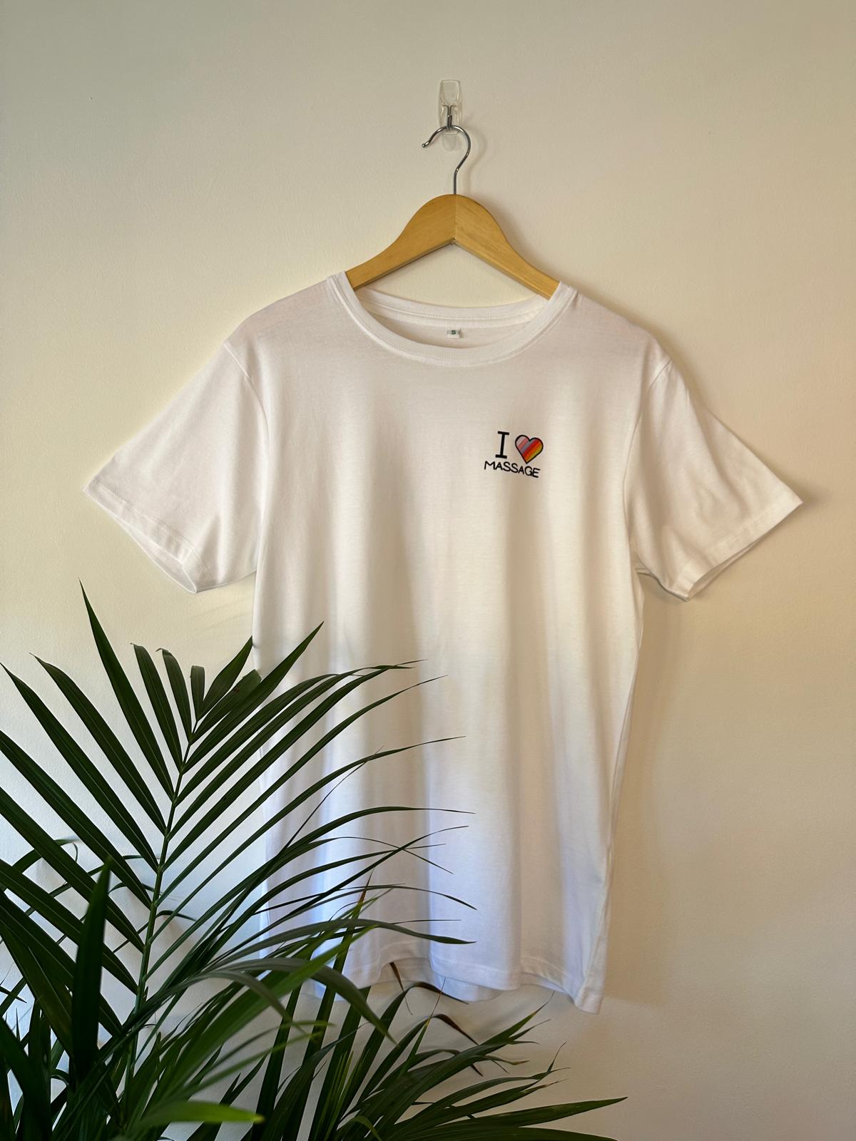 'I love massage does that make me kneady' Unisex T-shirt (White)
