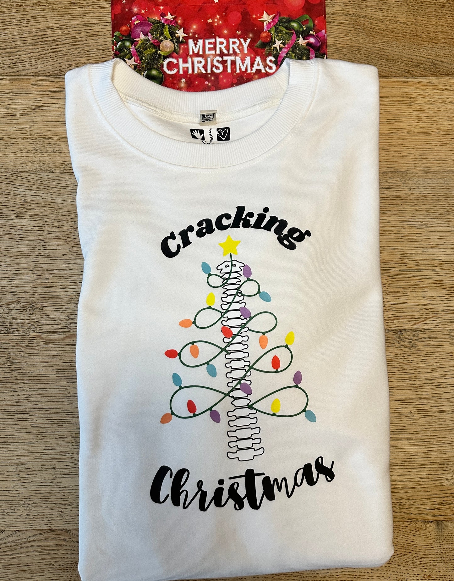 Cracking Christmas Chiropractic spine tree jumper